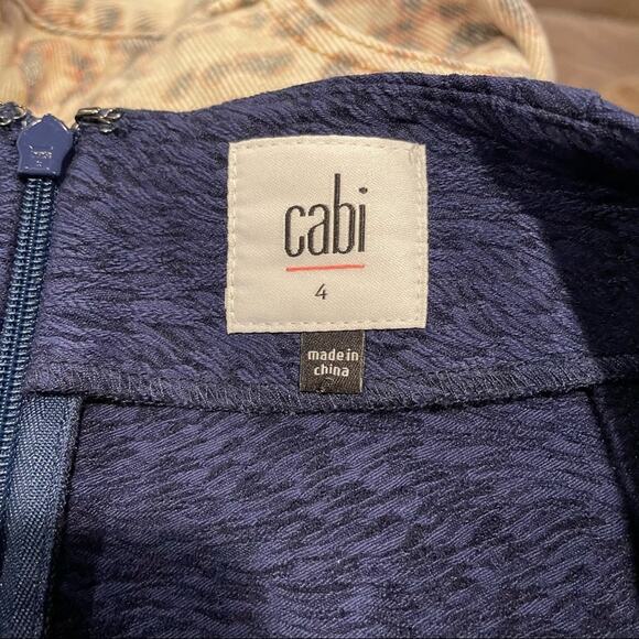 Cabi Blue Heathered Tulip Fluted Skirt Womens 4 Preppy Academia Modest - Picture 6 of 8